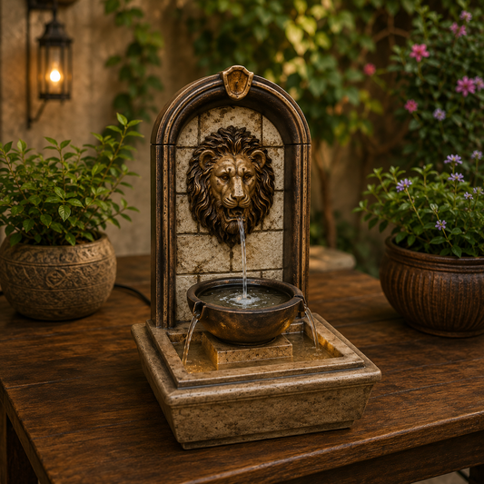 Royal Lion Tabletop Water Fountain