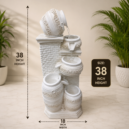 Ceramic tiered outdoor fountain