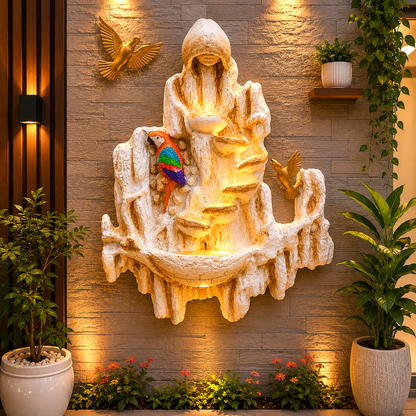 decorative indoor wall-mounted water fountain.