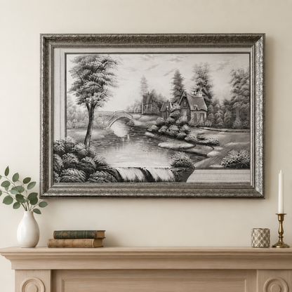 black and white landscape