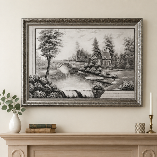 black and white landscape