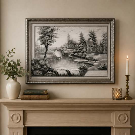 black and white landscape
