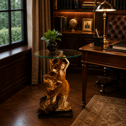Luxury Goddess Glass Accent Table