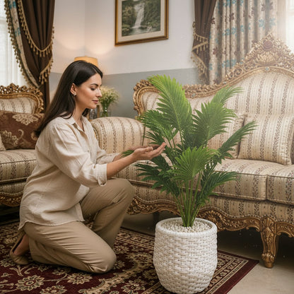 handmade rattan planter pot