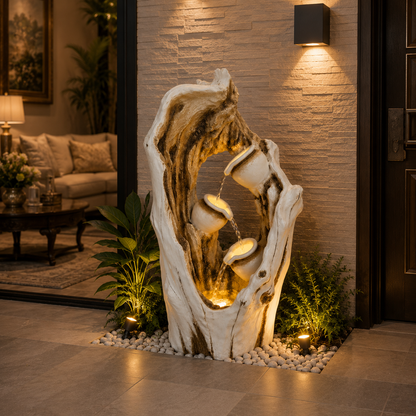 White Tree Trunk Waterfall
