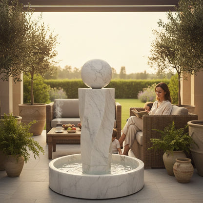 Marble Fountain Features a Modern