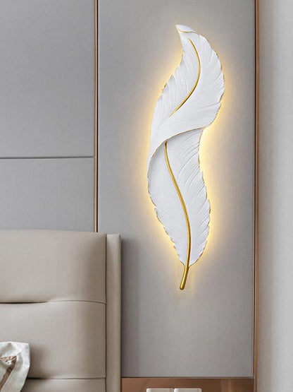 Wall Mounted Feather LED Sconce Lamp, Feather Design Indoor Light lamp