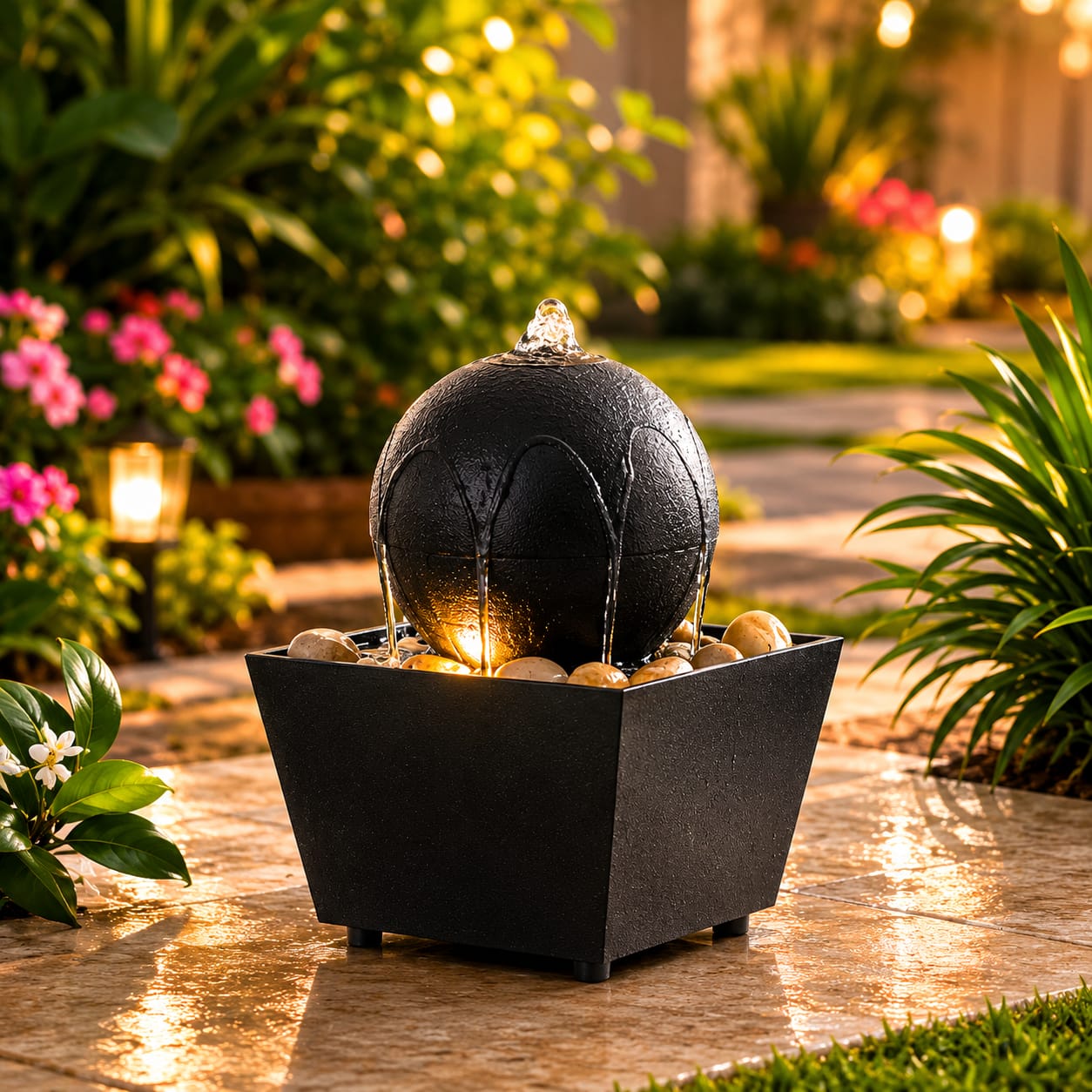 Obsidian Sphere Fountain