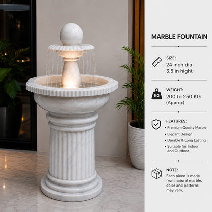 Premium White Marble Fountain