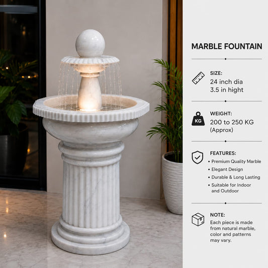 Premium White Marble Fountain