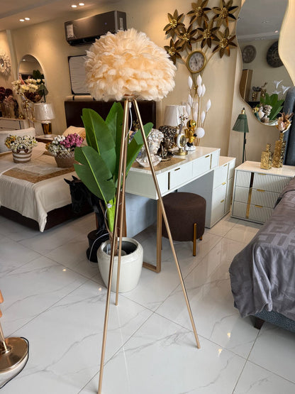 Standing Tripod Feather Floor Lamp