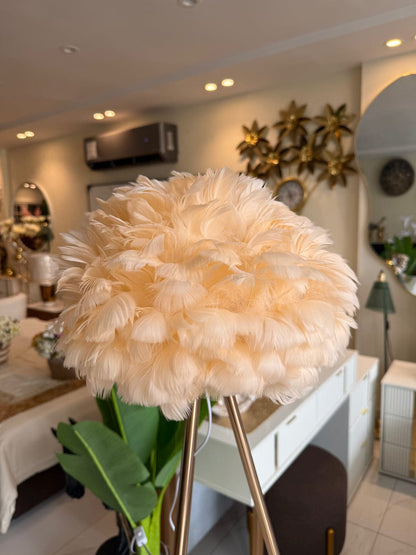 Standing Tripod Feather Floor Lamp