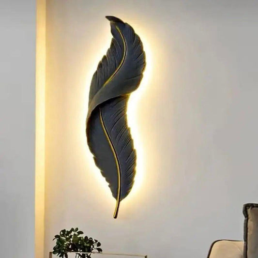 Wall Mounted Feather LED Sconce Lamp, Feather Design Indoor Light lamp
