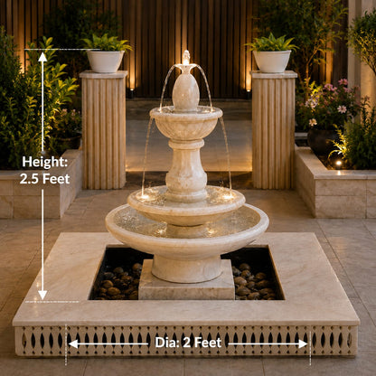 Classic White Marble Fountain