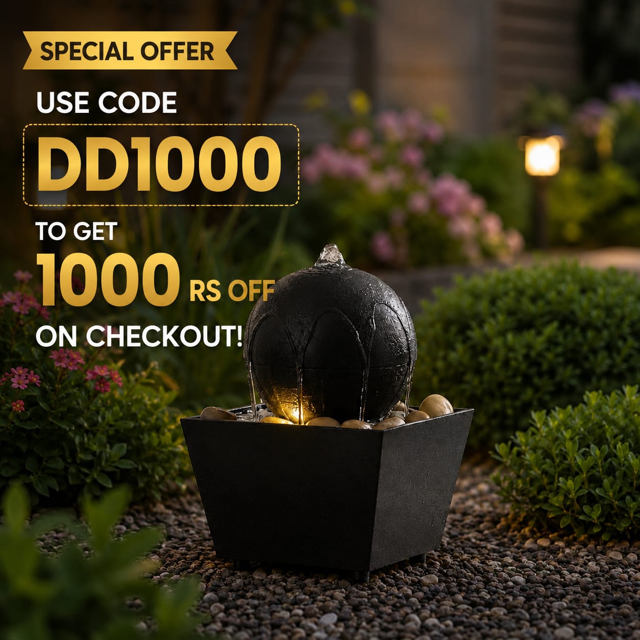 Obsidian Sphere Fountain