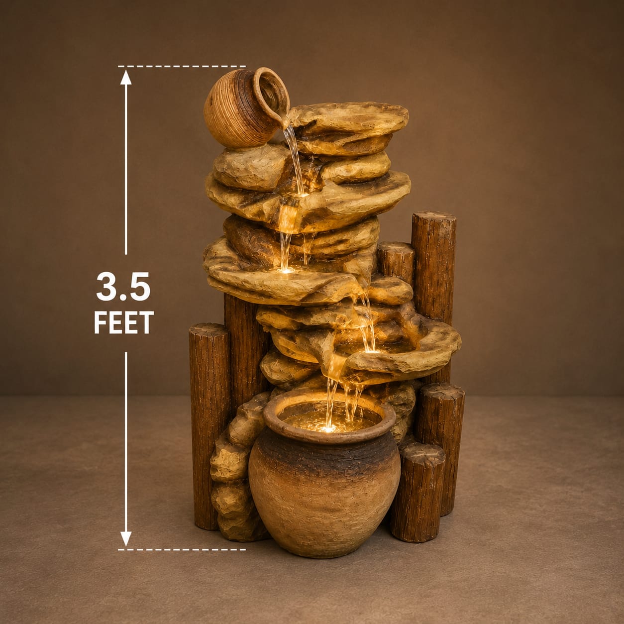 Rustic Rock Garden Fountain