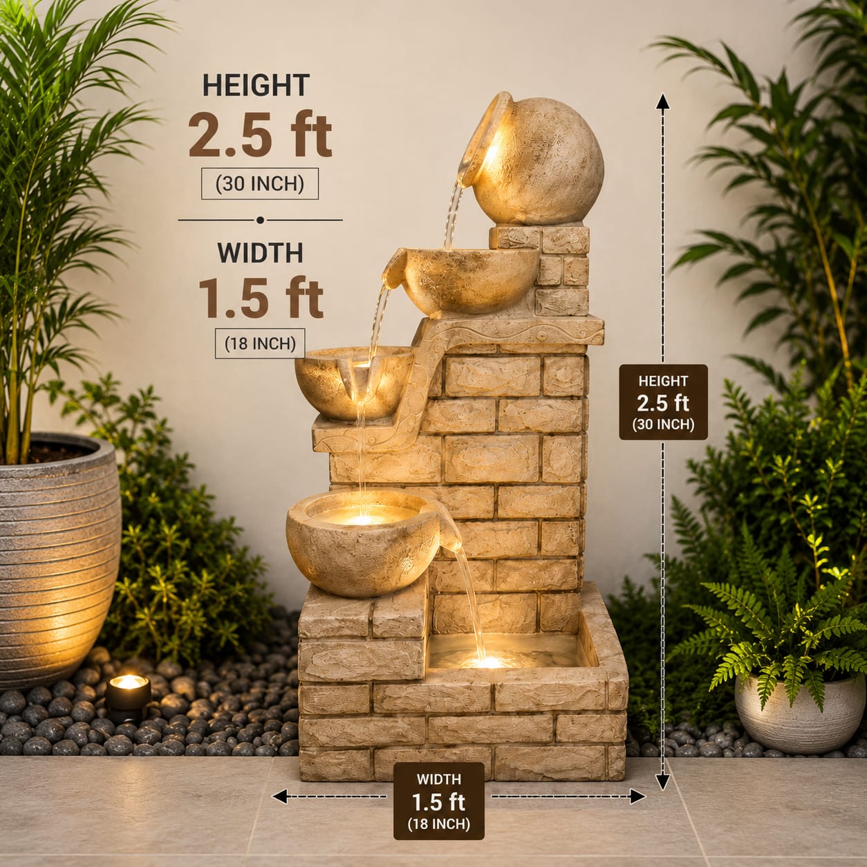 Decorative Water Fountain For Outdoors Gardening