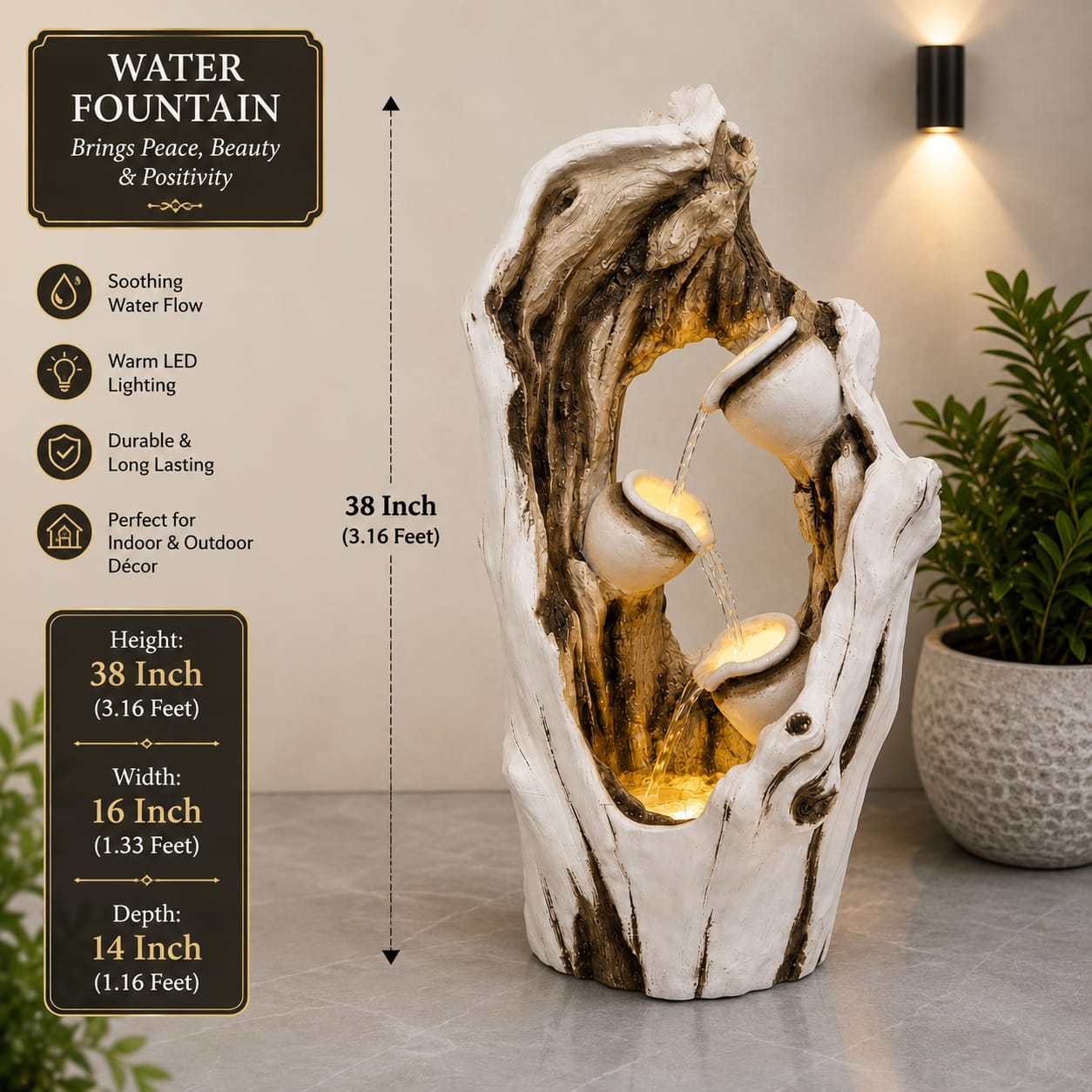 White Tree Trunk Waterfall