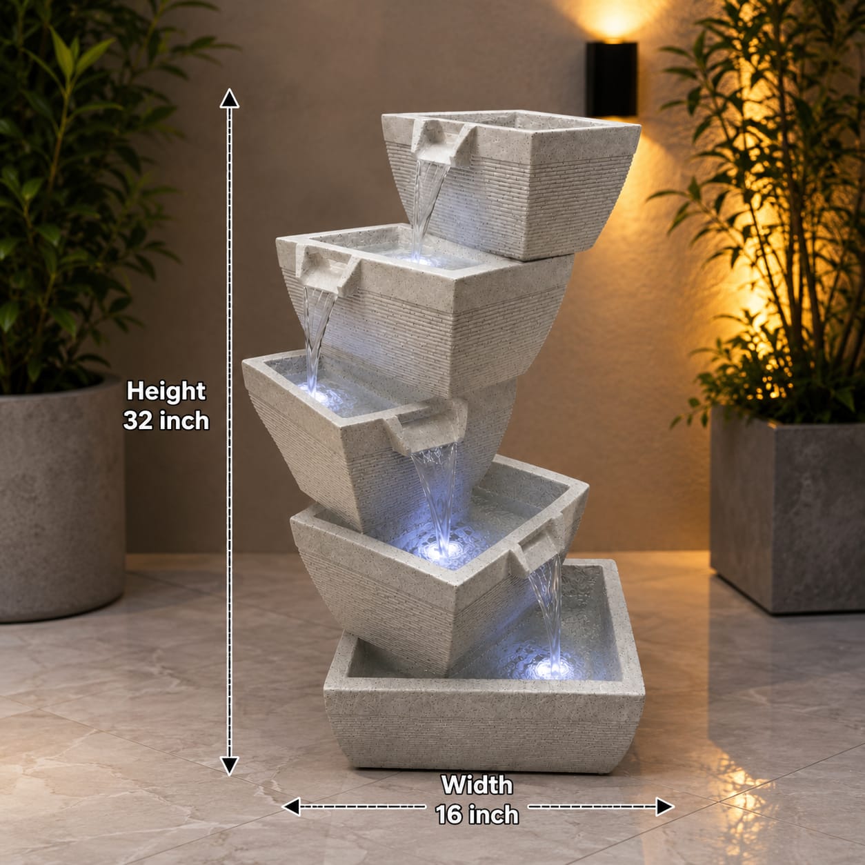 Modern Cascading Fountain