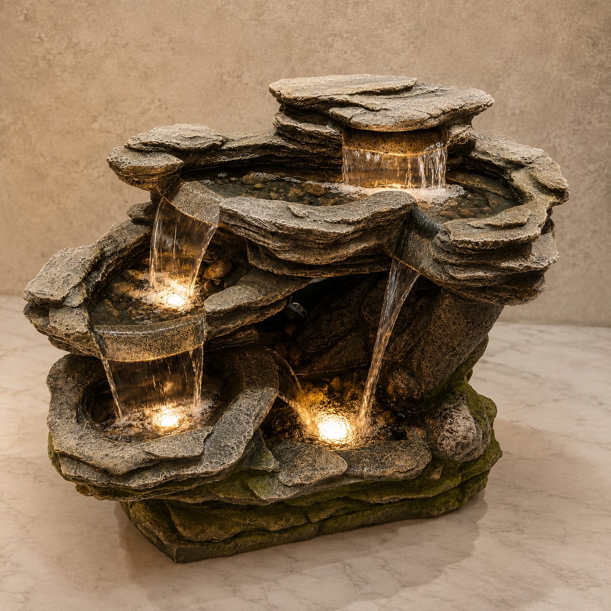Natural Rock Cascade Fountain