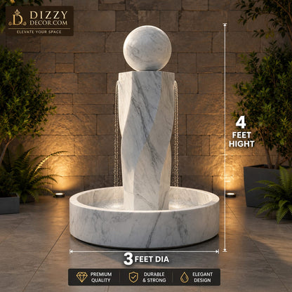Marble Fountain Features a Modern