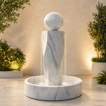 Marble Fountain Features a Modern