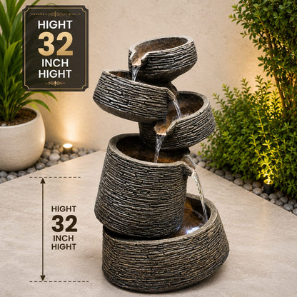 Modern Cascading Bowl Fountain