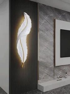 Wall Mounted Feather LED Sconce Lamp, Feather Design Indoor Light lamp