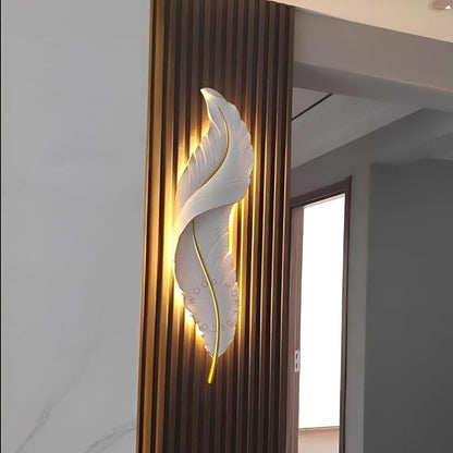 Wall Mounted Feather LED Sconce Lamp, Feather Design Indoor Light lamp